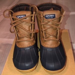 Toddler Sperry- Tan/Navy